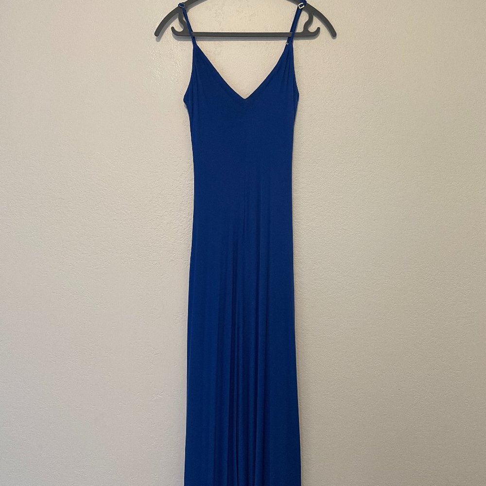 Royal Blue Matty M Long Dress - Stretchy Soft